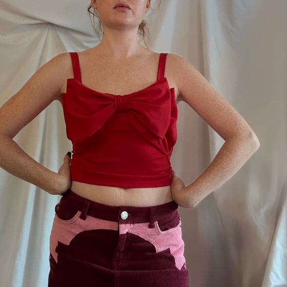 H&M Red Bow Detail Women's Blouse - Picture 2 of 2